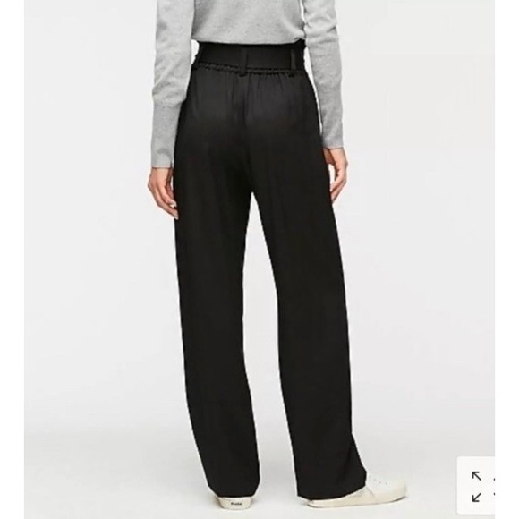 NEW J. Crew Drapey Paper-bag Pant Women 4 Black Belt High Rise Linen Ankle AB672 - Picture 15 of 16